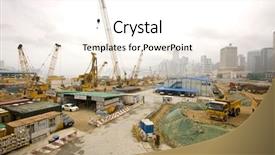  Presentation with construction site construction - PPT layouts featuring civil engineering - it is a wide shot background and a white colored foreground