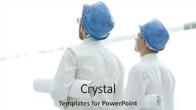  Presentation with builder - Slide deck featuring civil engineering - rear view architect and builder background and a light gray colored foreground