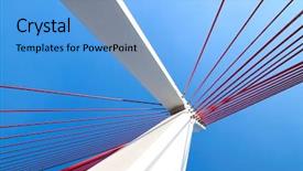  Presentation with civil engineering - Beautiful PPT layouts featuring civil engineering - suspension bridge with cables reaching backdrop and a light blue colored foreground