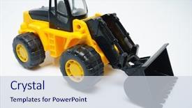  Presentation with frontend - PPT layouts with civil engineering - toy industrial vehicle plastic wheel background and a sky blue colored foreground