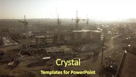  Presentation with civil engineering - Beautiful PPT layouts featuring civil engineering concrete - aerial high building under construction backdrop and a tawny brown colored foreground