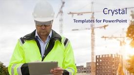  Presentation with civil engineering - Amazing slide set having civil engineering concrete - construction engineer wearing safety vest backdrop and a sky blue colored foreground