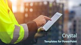  Presentation with civil engineering - Amazing slide set having civil engineering concrete - construction engineer with tablet backdrop and a ocean colored foreground