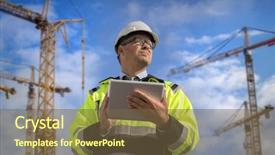  Presentation with industrial engineering silhouette construction - Slide set consisting of civil engineering concrete - construction engineer background and a tawny brown colored foreground