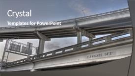  Presentation with bridges - PPT theme with civil engineering concrete - highway bridges crossing - hdr background and a gray colored foreground