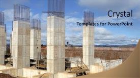  Presentation with foundation engineering - Cool new PPT layouts with civil engineering concrete - industrial building foundation pillars floor backdrop and a light blue colored foreground