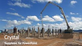  Presentation with building foundation - Audience pleasing PPT layouts consisting of civil engineering concrete - industrial building foundation pillars floor backdrop and a violet colored foreground
