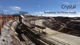  Presentation with building foundation - PPT theme consisting of civil engineering concrete - industrial building foundation pillars floor background and a light blue colored foreground