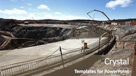  Presentation with building foundation - Colorful PPT theme enhanced with civil engineering concrete - industrial building foundation pillars floor backdrop and a violet colored foreground