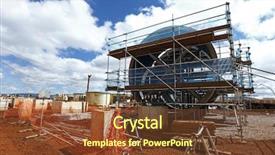  Presentation with building foundation - Slide set featuring civil engineering concrete - industrial building foundation pillars floor background and a tawny brown colored foreground