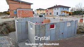  Presentation with residential - Cool new presentation theme with civil engineering concrete - townhouses of a residential building backdrop and a gray colored foreground