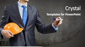  Presentation with construction design - Amazing slide set having civil engineering design - young man engineer drawing sketches backdrop and a dark gray colored foreground