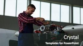  Presentation with modern - Slides enhanced with civil engineering hangar - modern engineer carrying out fixing background and a dark gray colored foreground