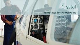  Presentation with cabin - Amazing PPT layouts having civil engineering hangar - open cabin of jet backdrop and a lemonade colored foreground