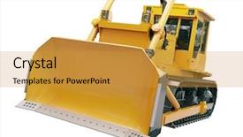  Presentation with bulldozer - Beautiful slide deck featuring civil engineering hydraulic - heavy crawler bulldozer isolated backdrop and a gold colored foreground