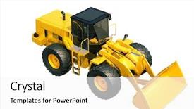  Presentation with modern - Slide set with civil engineering hydraulic - modern front loader isolated background and a white colored foreground