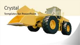  Presentation with modern - PPT theme having civil engineering hydraulic - modern front loader isolated background and a blonde colored foreground