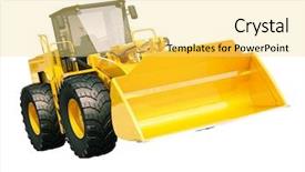  Presentation with modern - Audience pleasing slide set consisting of civil engineering hydraulic - modern front loader isolated backdrop and a yellow colored foreground