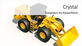  Presentation with light - Colorful presentation design enhanced with civil engineering hydraulic - modern front loader on light backdrop and a white colored foreground