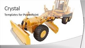  Presentation with civil engineering - Presentation with civil engineering hydraulic - modern three-axle road grader isolated background and a white colored foreground