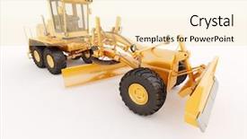  Presentation with road light - Presentation design having civil engineering hydraulic - modern three-axle road grader background and a lemonade colored foreground