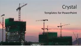  Presentation with philosophy construction people connect - Amazing theme having civil engineering steel - construction site sunset backdrop and a light gray colored foreground