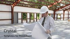  Presentation with civil engineering surveying - Presentation consisting of civil engineering surveying - architect going over blueprints background and a light gray colored foreground