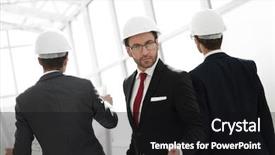  Presentation with architect - PPT theme having civil engineering surveying - rear view portrait background and a black colored foreground