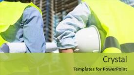  Presentation with architects - Audience pleasing PPT theme consisting of civil engineers or architects visiting backdrop and a yellow colored foreground