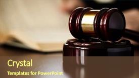  Presentation with gavel - Amazing slide set having law books - judges gavel backdrop and a tawny brown colored foreground