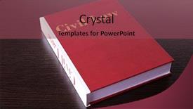  Presentation with civil law - Cool new presentation theme with civil law book on wooden backdrop and a violet colored foreground