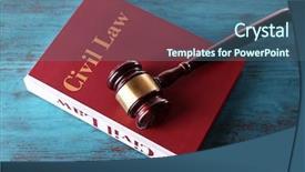  Presentation with education law - Beautiful PPT theme featuring civil law book with hammer backdrop and a ocean colored foreground