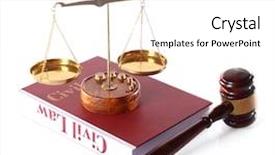  Presentation with civil law - Audience pleasing theme consisting of civil law book with scales backdrop and a white colored foreground
