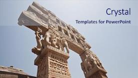  Presentation with stupa - Beautiful PPT theme featuring civil low - carved gateway to the great backdrop and a sky blue colored foreground