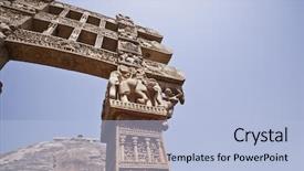  Presentation with stupa - Beautiful slides featuring civil low - carved gateway to the great backdrop and a light blue colored foreground