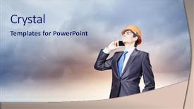  Presentation with engineering desk of civil engineer - Presentation consisting of civil project report - young man engineer in helmet background and a  colored foreground