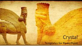  Presentation with deity - Colorful PPT theme enhanced with civil protection - grunge background with paper texture backdrop and a gold colored foreground