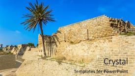  Presentation with national - Beautiful presentation design featuring civil protection - national park-reserve of caesarea backdrop and a lemonade colored foreground