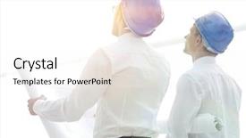  Presentation with builder - Cool new PPT layouts with civil protection - rear view architect and builder backdrop and a white colored foreground