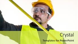  Presentation with experience - Amazing slides having civil protection - taking measurements with a meter backdrop and a yellow colored foreground