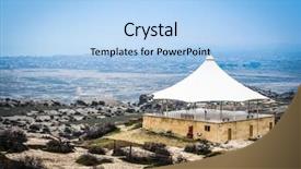  Presentation with rocks - Colorful presentation theme enhanced with civil protection - view on terrace among rocks backdrop and a light blue colored foreground