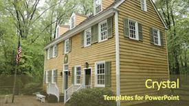  Presentation with energy efficient building - Slides consisting of civil register - cold spring historic district building background and a tawny brown colored foreground