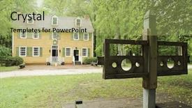  Presentation with co2 building - Beautiful presentation theme featuring civil register - cold spring historic district building backdrop and a mint green colored foreground