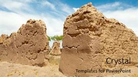  Presentation with fort - Audience pleasing slide set consisting of civil register - fort selden ruins backdrop and a coral colored foreground