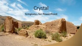  Presentation with fort - Presentation design featuring black-browed albatross in flight above ocean waves background and a light gray colored foreground