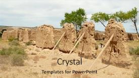  Presentation with zoroastrian ruins of ancient palace - Slide set enhanced with civil register - fort selden ruins background and a  colored foreground