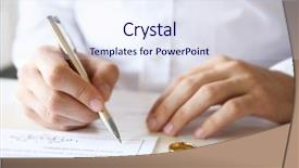  Presentation with marriage - Audience pleasing slides consisting of civil register - man signing marriage contract closeup backdrop and a sky blue colored foreground