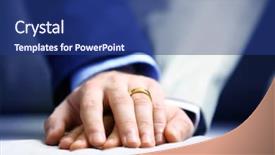  Presentation with holding hands - Beautiful presentation theme featuring civil related - two homosexuals holding each other backdrop and a ocean colored foreground