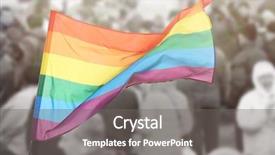  Presentation with gay flag - Beautiful theme featuring civil related - waving gay flag and crowd backdrop and a gray colored foreground