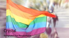  Presentation with gay flag - Colorful theme enhanced with civil related - waving gay flag and crowd backdrop and a coral colored foreground